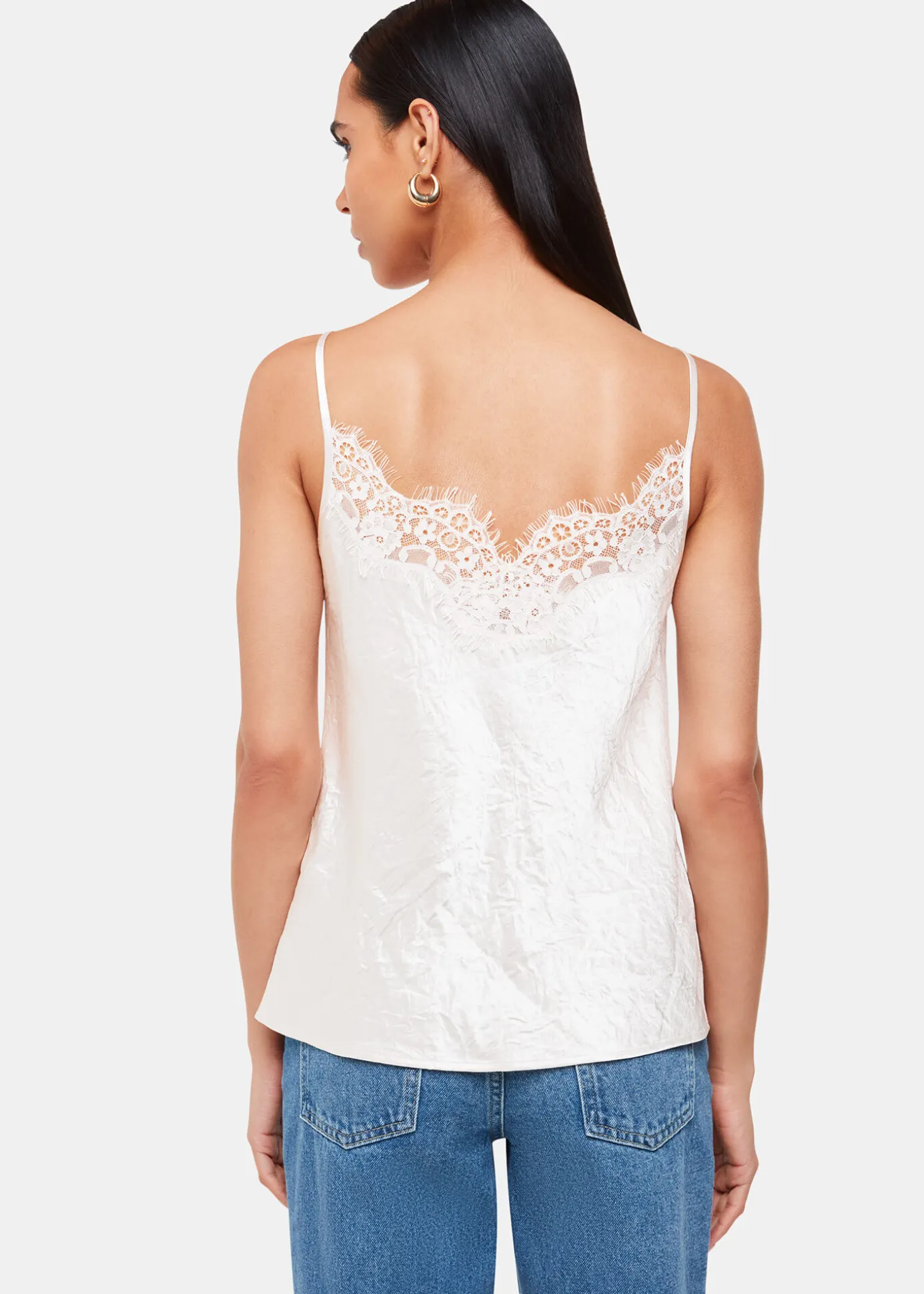 Neutral Lace Trim Cami Top