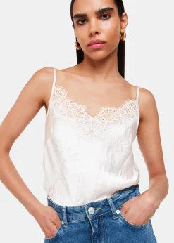 Neutral Lace Trim Cami Top