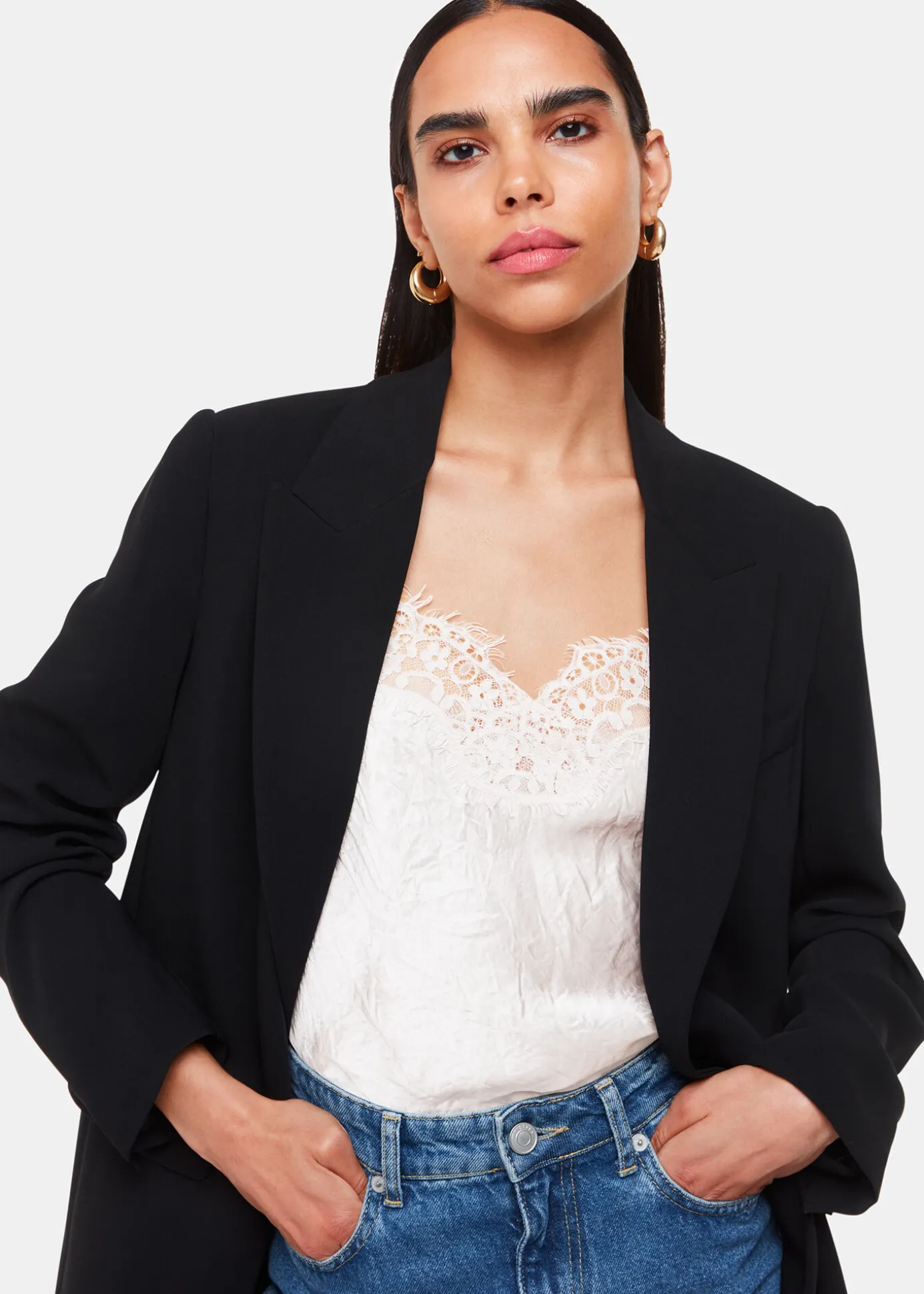 Neutral Lace Trim Cami Top