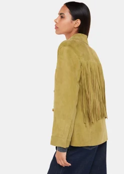 Neutral Lani Tassel Suede Jacket