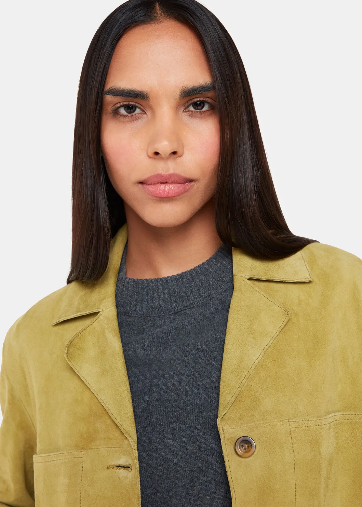 Neutral Lani Tassel Suede Jacket