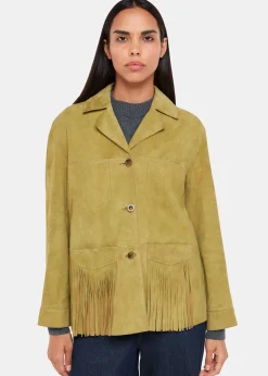 Neutral Lani Tassel Suede Jacket