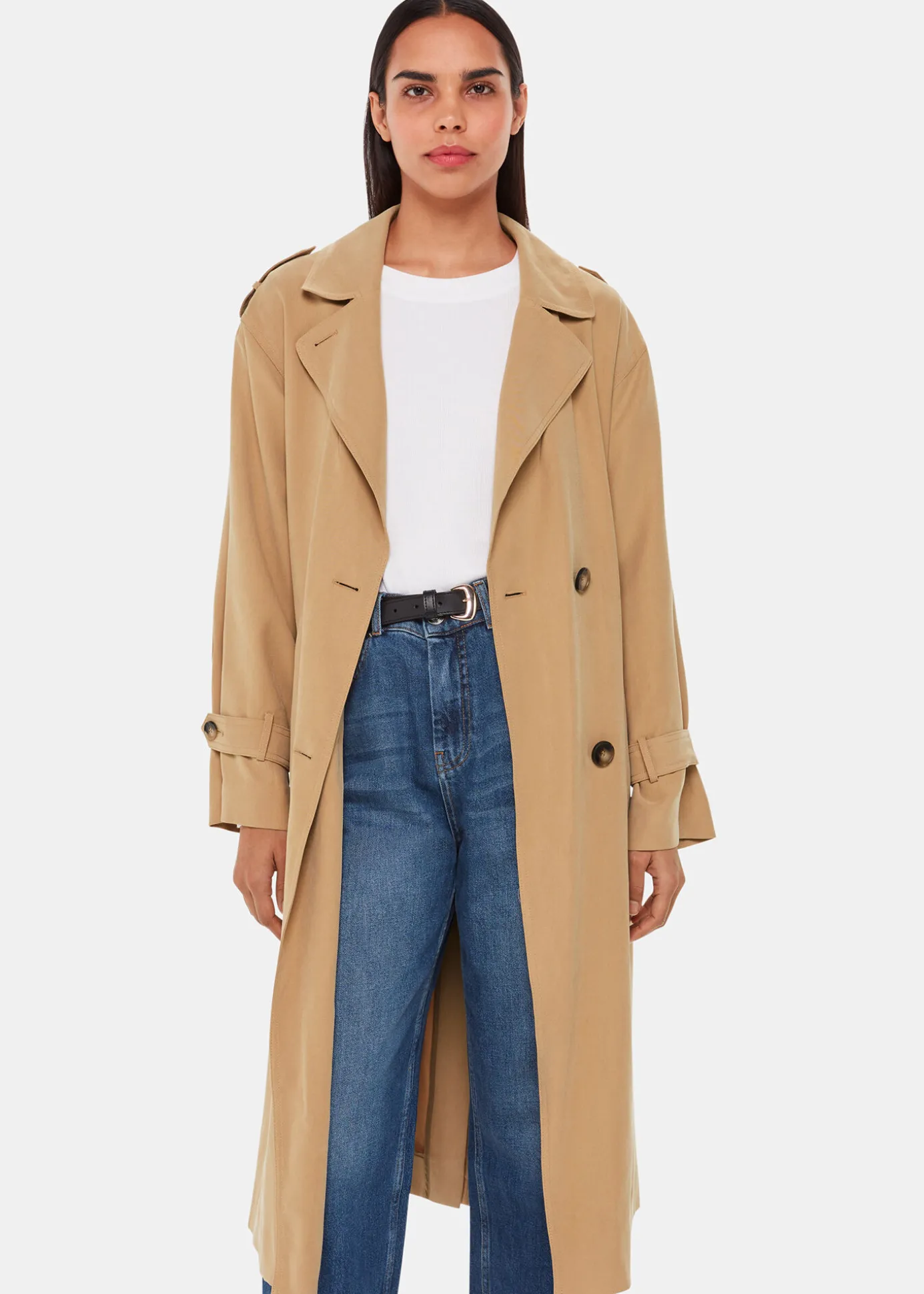 Neutral Riley Trench Coat
