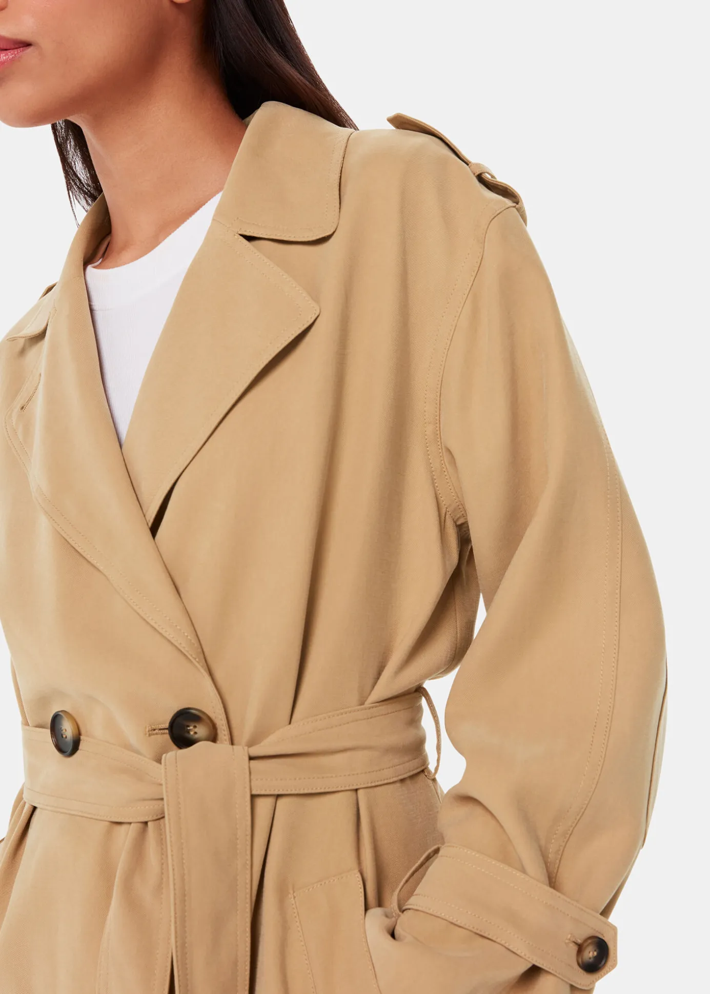 Neutral Riley Trench Coat