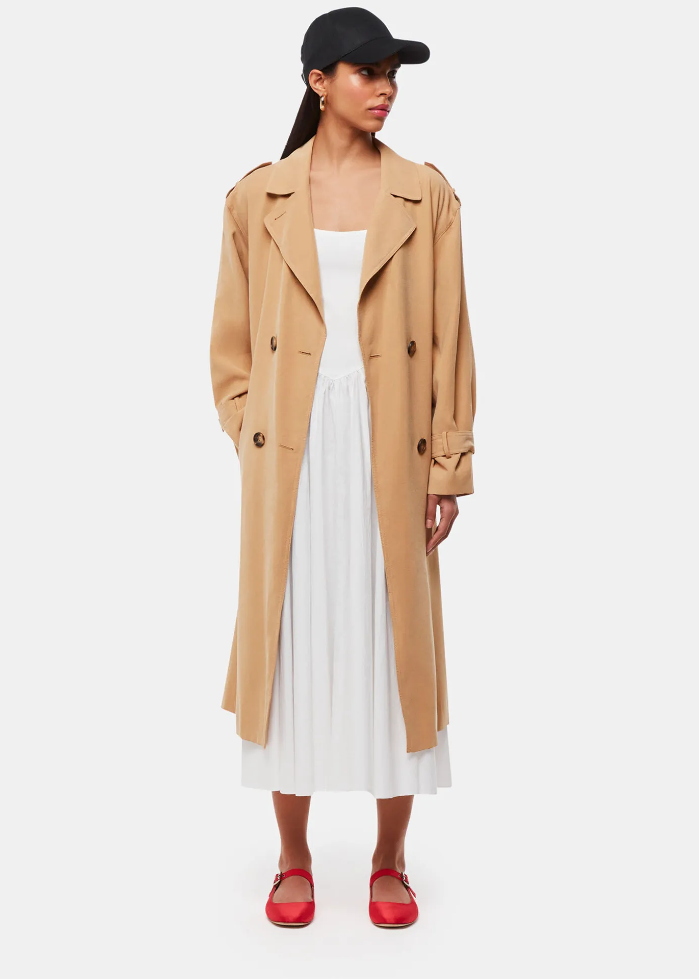 Neutral Riley Trench Coat