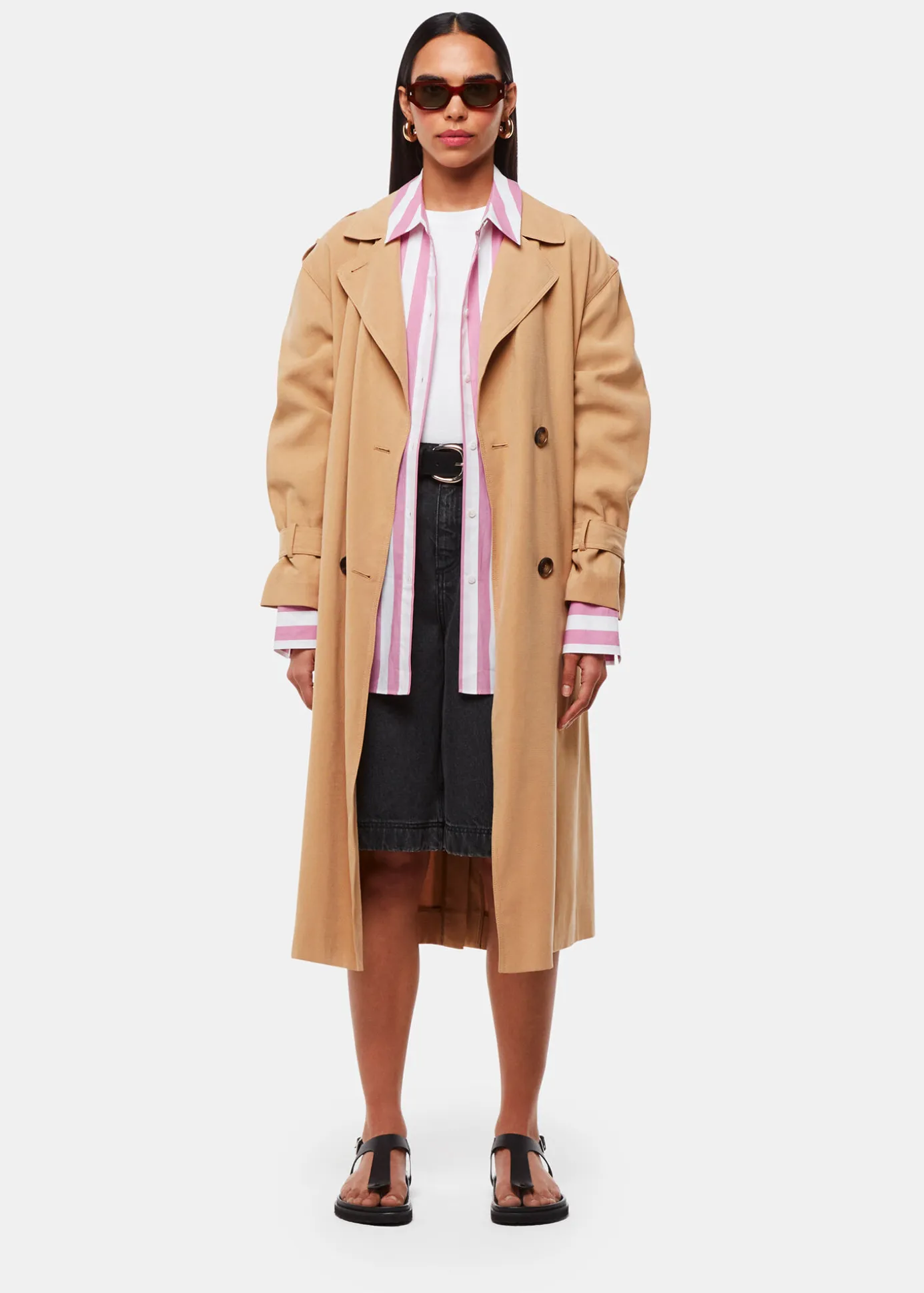 Neutral Riley Trench Coat