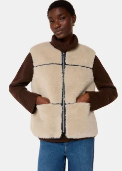 Neutral Rowena Faux Fur Waistcoat