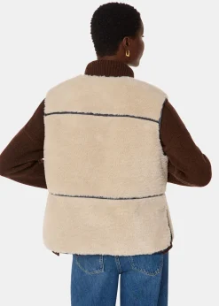 Neutral Rowena Faux Fur Waistcoat