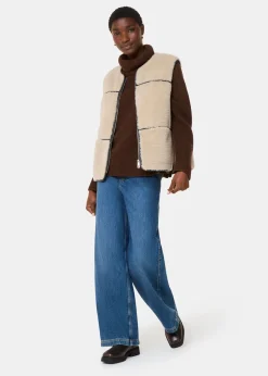 Neutral Rowena Faux Fur Waistcoat