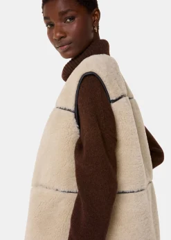 Neutral Rowena Faux Fur Waistcoat