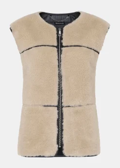 Neutral Rowena Faux Fur Waistcoat