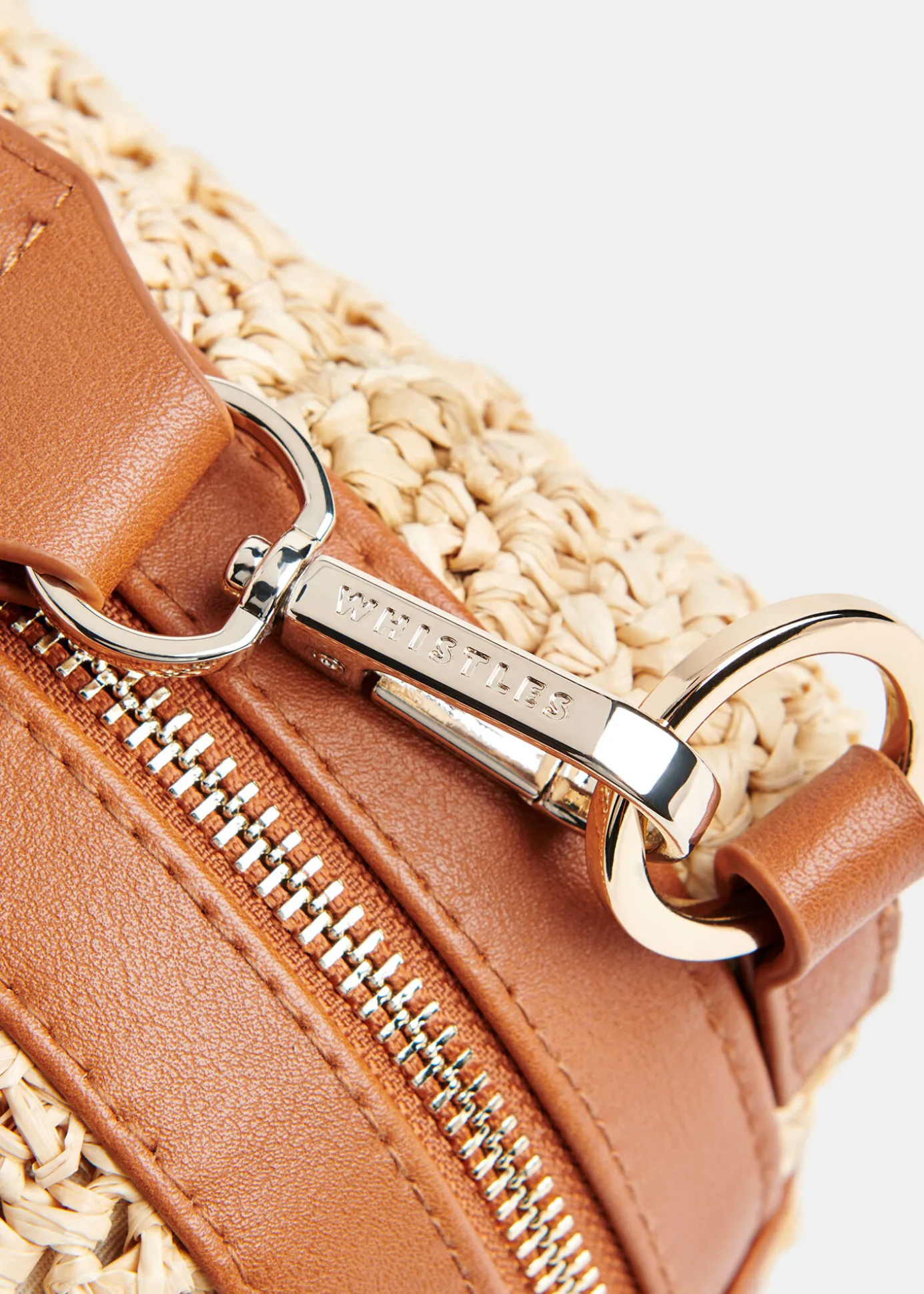 Neutral Straw Bibi Crossbody Bag