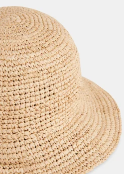 Neutral Straw Bucket Hat