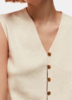 Oatmeal Bailey Button Through Tank