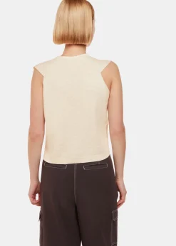 Oatmeal Bailey Button Through Tank