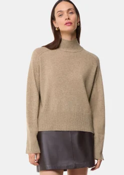 Oatmeal Cashmere Funnel Neck