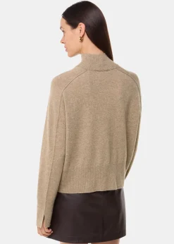 Oatmeal Cashmere Funnel Neck
