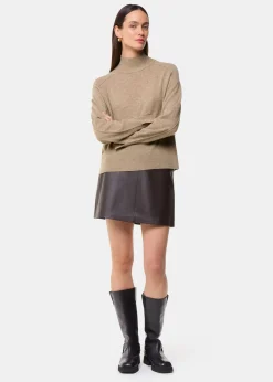 Oatmeal Cashmere Funnel Neck