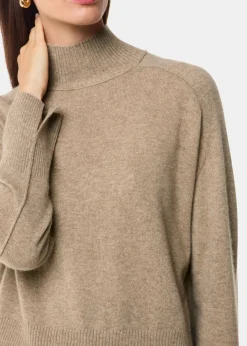 Oatmeal Cashmere Funnel Neck