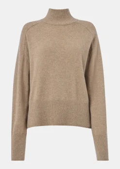 Oatmeal Cashmere Funnel Neck