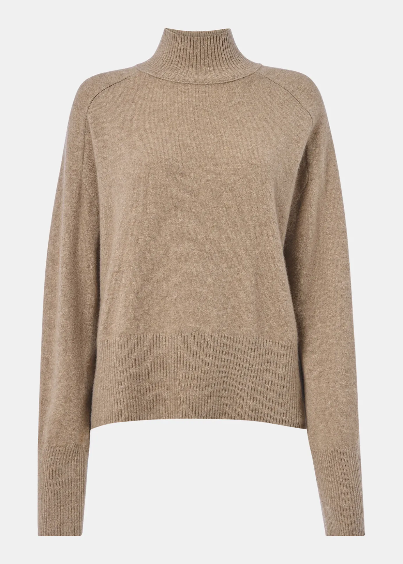 Oatmeal Cashmere Funnel Neck