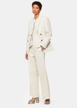 Oatmeal Lindsey Linen Blend Waistcoat