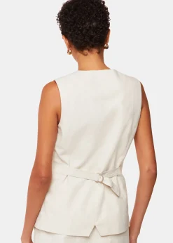 Oatmeal Lindsey Linen Blend Waistcoat