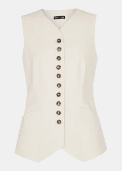 Oatmeal Lindsey Linen Blend Waistcoat