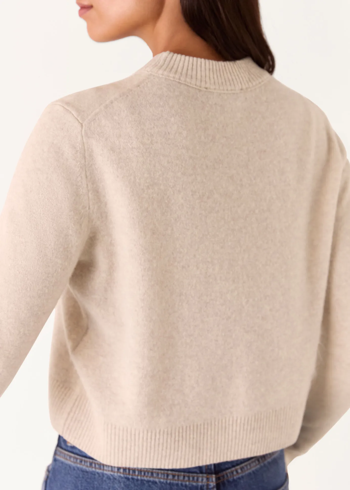 Oatmeal Wool Cropped Sweater