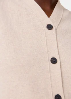 Oatmeal Wool V Neck Button Front Tank
