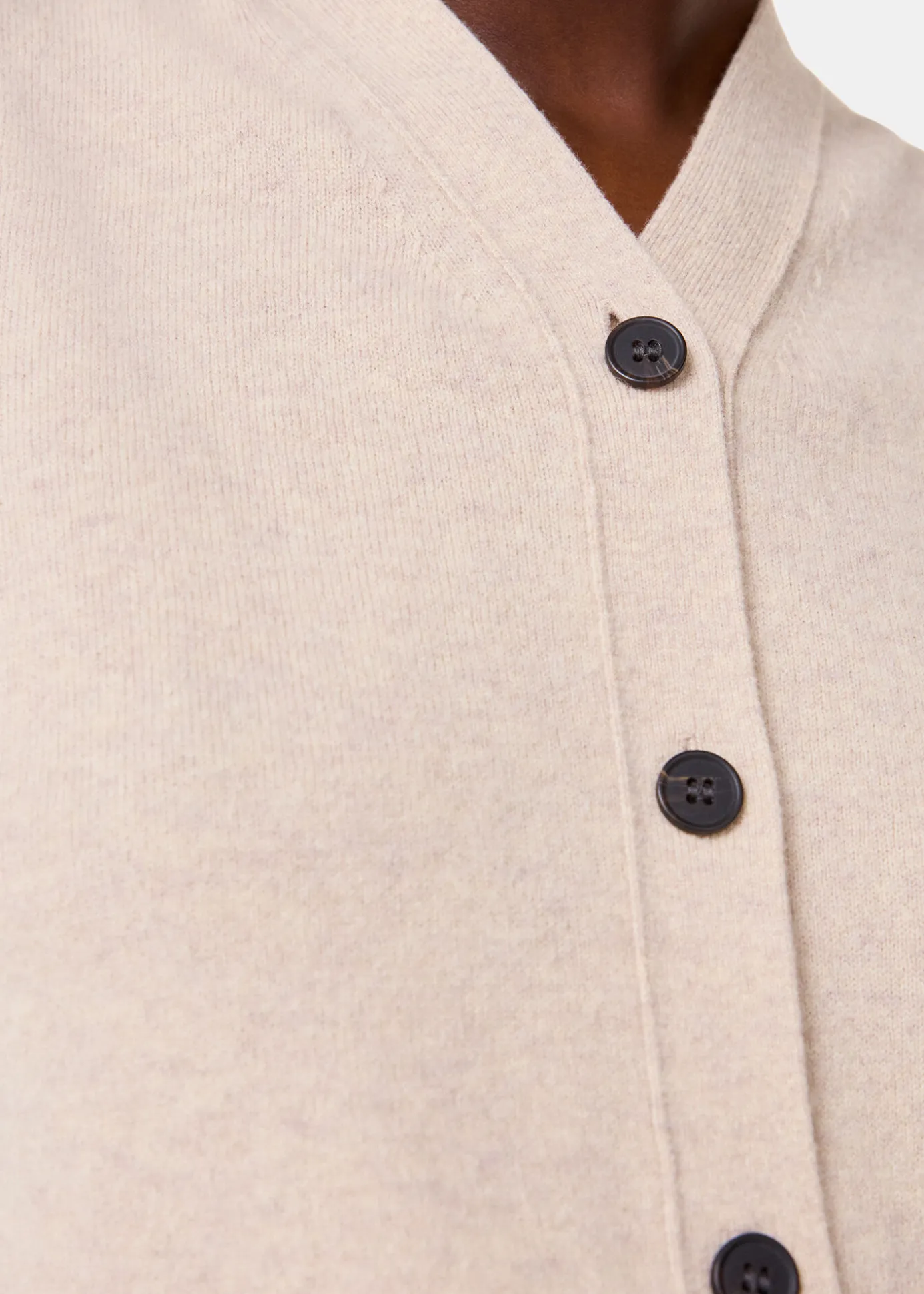 Oatmeal Wool V Neck Button Front Tank