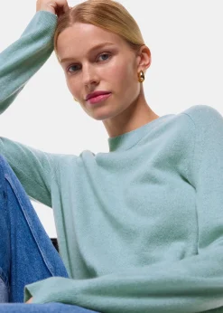 Pale Blue Cashmere Crop Crew