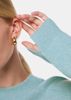 Pale Blue Cashmere Crop Crew