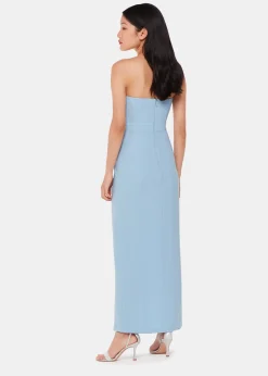 Pale Blue Gemma Strapless Maxi Dress