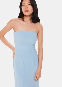 Pale Blue Gemma Strapless Maxi Dress