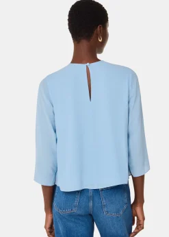 Pale Blue Laya Gather Detail Blouse