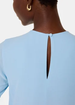Pale Blue Laya Gather Detail Blouse
