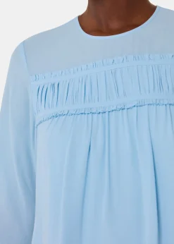 Pale Blue Laya Gather Detail Blouse