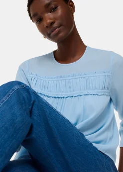 Pale Blue Laya Gather Detail Blouse
