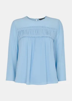 Pale Blue Laya Gather Detail Blouse