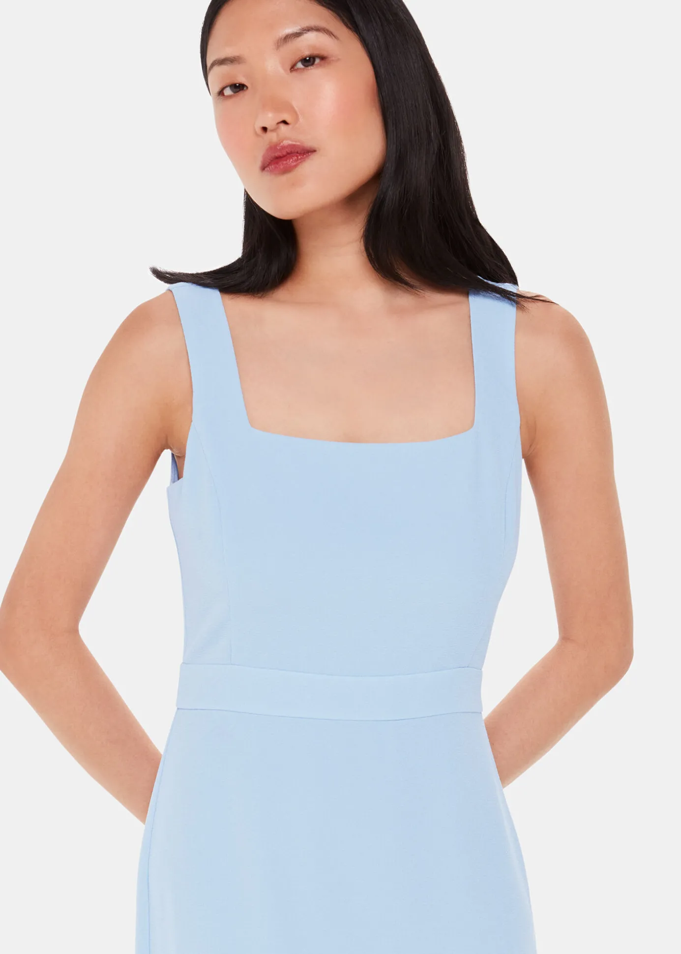 Pale Blue Mila Square Neck Maxi Dress