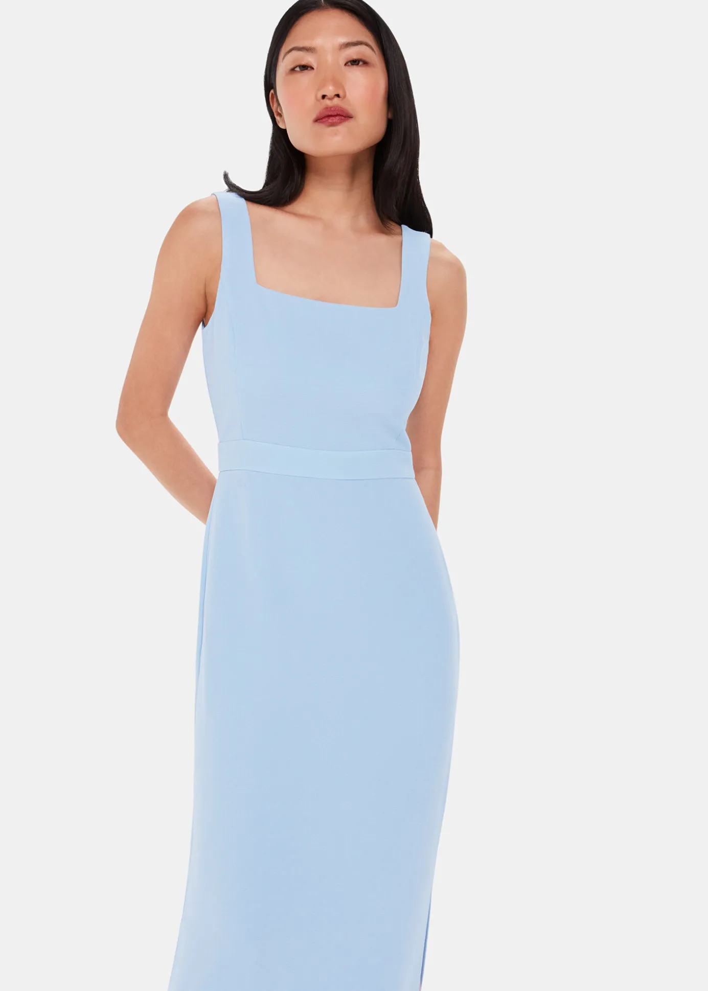 Pale Blue Mila Square Neck Maxi Dress