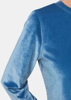 Pale Blue Olivia Velvet Top