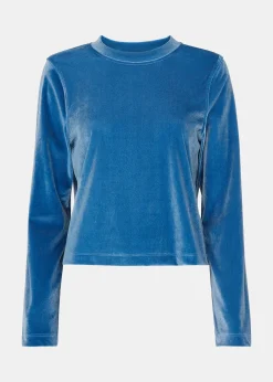 Pale Blue Olivia Velvet Top