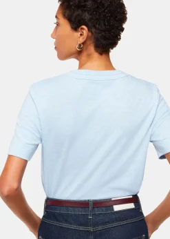 Pale Blue Rosa Double Trim T-Shirt