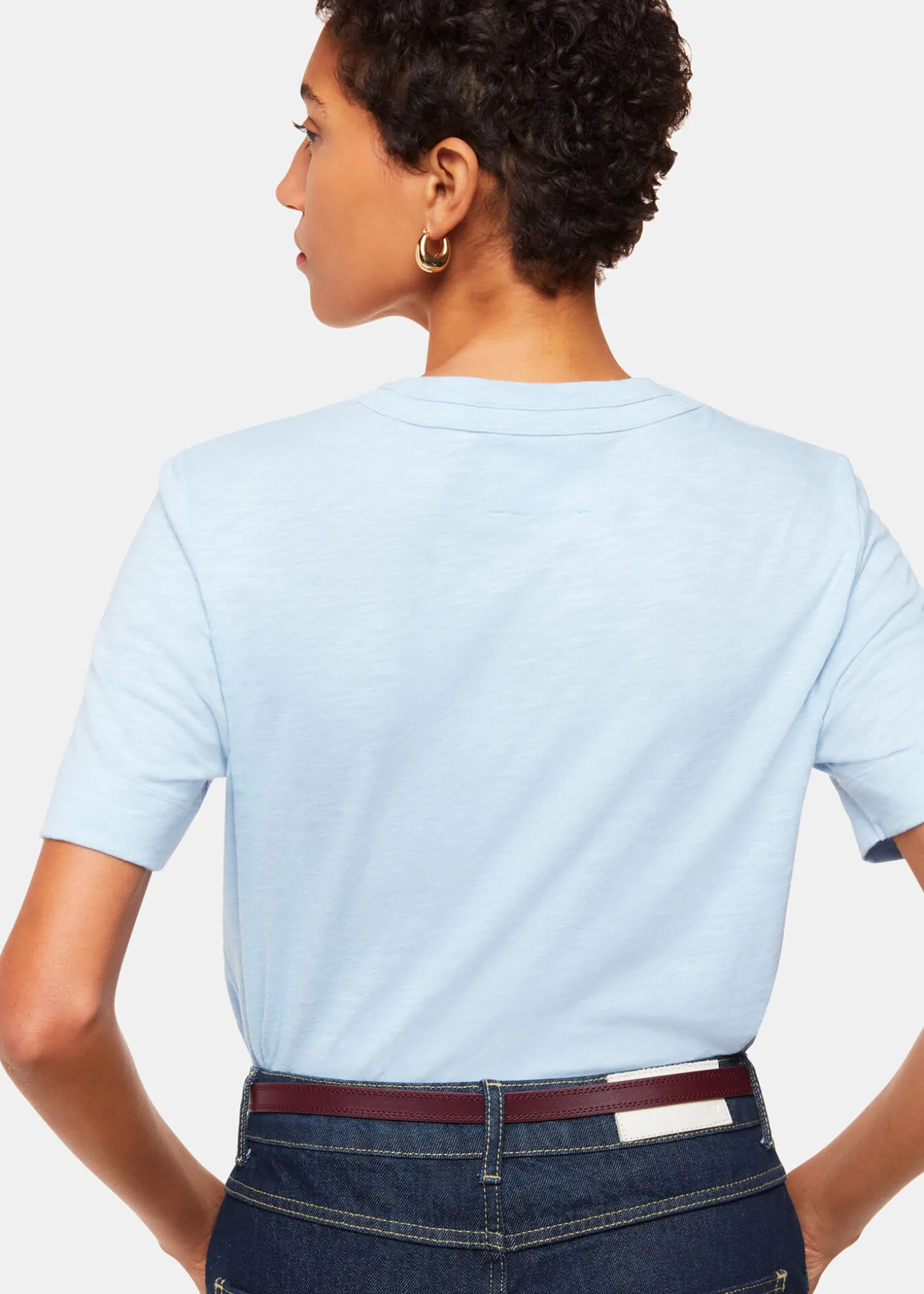 Pale Blue Rosa Double Trim T-Shirt