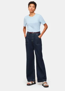 Pale Blue Rosa Double Trim T-Shirt