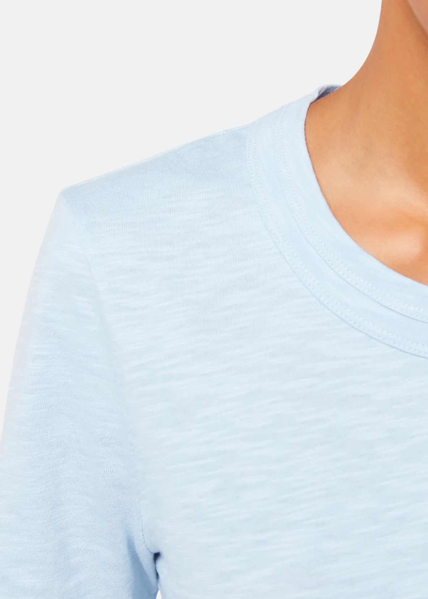 Pale Blue Rosa Double Trim T-Shirt