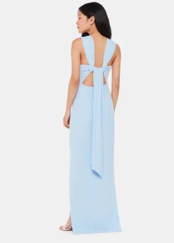 Pale Blue Tie Back Maxi Dress