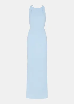 Pale Blue Tie Back Maxi Dress